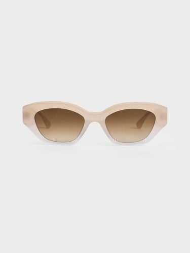 Charles & Keith - Recycled Acetate Sculptural Cat-Eye Sunglasses - Charles & Keith - Modalova