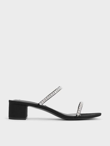 Charles & Keith - Ambrosia Textured Gem-Embellished Mules - Charles & Keith - Modalova