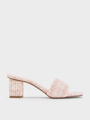 Charles & Keith - Tweed Quilted-Heel Mules - Charles & Keith - Modalova