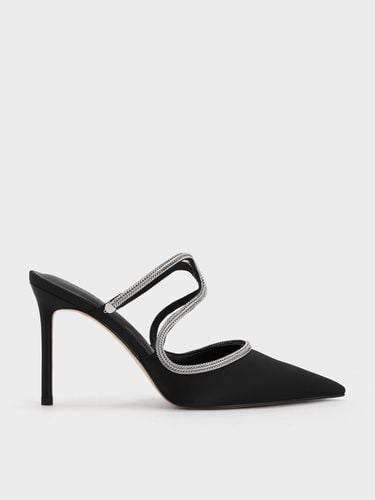 Charles & Keith - Satin Braided-Strap Stiletto-Heel Mules - Charles & Keith - Modalova