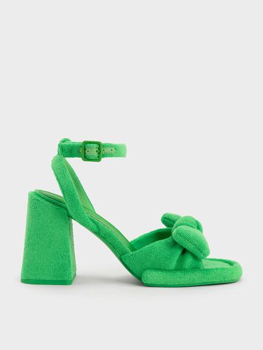 Charles & Keith - Loey Textured Bow Ankle-Strap Sandals - Charles & Keith - Modalova