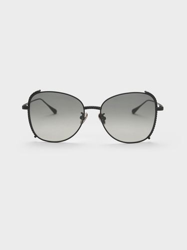 Charles & Keith - Embellished Half-Frame Butterfly Sunglasses - Charles & Keith - Modalova