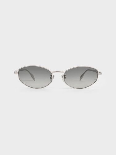 Charles & Keith - Crystal-Accent Oval Sunglasses - Charles & Keith - Modalova