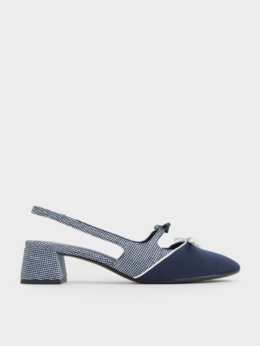 Charles & Keith - Dorri Textured Double-Bow Slingback Pumps - Charles & Keith - Modalova