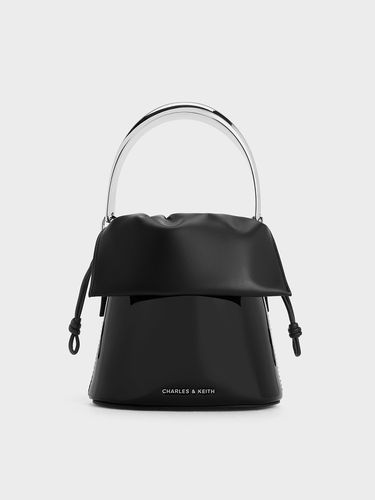 Charles & Keith - Patent Ruched-Flap Drawstring Bucket Bag - Charles & Keith - Modalova