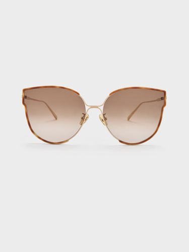 Charles & Keith - Tortoiseshell Thin-Rim Butterfly Sunglasses - Charles & Keith - Modalova