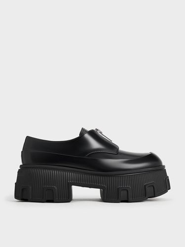 Charles & Keith - Zip-Up Platform Loafers - Charles & Keith - Modalova