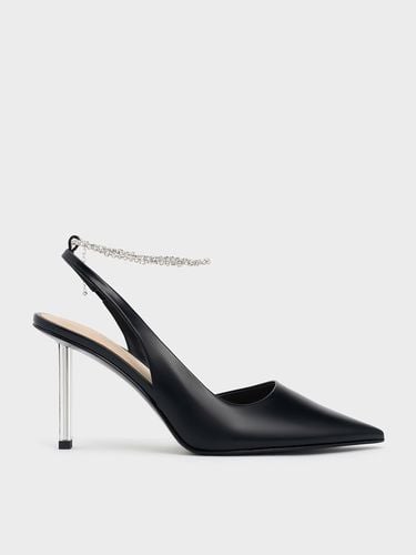 Charles & Keith - Crystal-Chain Ankle-Strap D'Orsay Pumps - Charles & Keith - Modalova