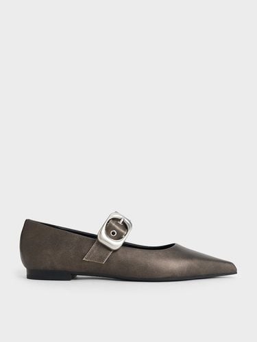 Charles & Keith - Masei Metallic Grommet-Strap Mary Janes - Charles & Keith - Modalova