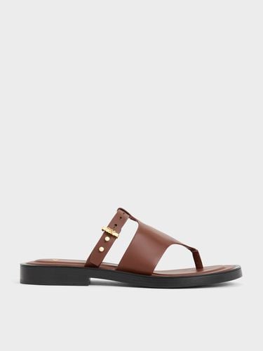 Charles & Keith - Leather Asymmetric Thong Sandals - Charles & Keith - Modalova