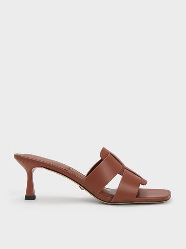 Charles & Keith - Trichelle Interwoven Leather Spool Heel Mules - Charles & Keith - Modalova