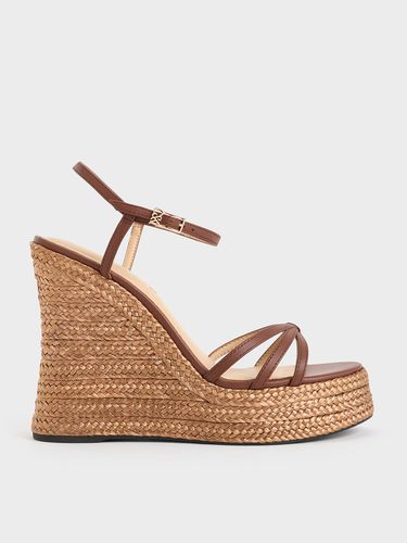 Charles & Keith - Leather Strappy Espadrille Wedges - Charles & Keith - Modalova