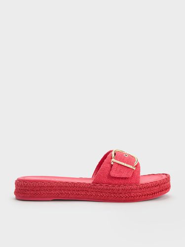 Charles & Keith - Linen Buckled Espadrille Flat Sandals - Charles & Keith - Modalova