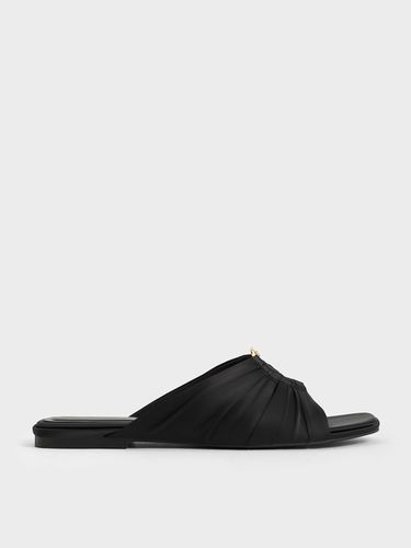 Charles & Keith - Recycled Polyester Ruched Oval-Accent Slide Sandals - Charles & Keith - Modalova