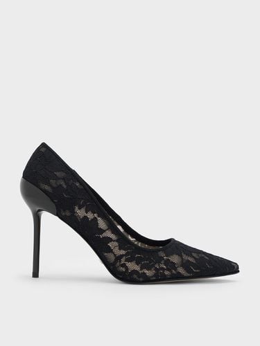 Charles & Keith - Lace & Mesh Pointed-Toe Pumps - Charles & Keith - Modalova