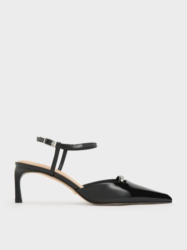 Charles & Keith - Leather Kitten-Heel Ankle-Strap Pointed-Toe Pumps - Charles & Keith - Modalova