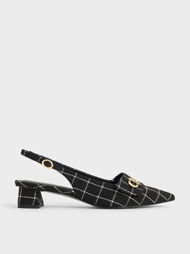 Charles & Keith - Tweed Metallic-Accent Pointed-Toe Slingback Pumps - Charles & Keith - Modalova