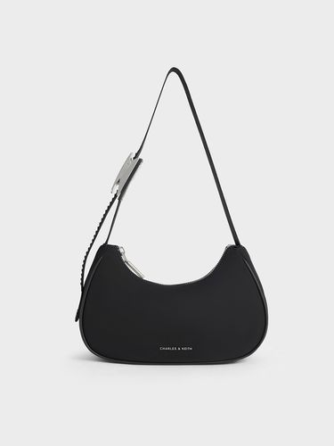 Charles & Keith - Nylon Curved Metallic-Accent Shoulder Bag - Charles & Keith - Modalova