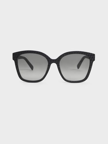 Charles & Keith - Gesteppte Sonnenbrille aus recyceltem Acetat und Leder - Charles & Keith - Modalova