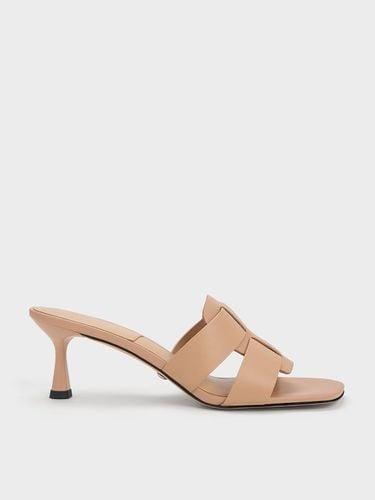 Charles & Keith - Trichelle Interwoven Leather Spool Heel Mules - Charles & Keith - Modalova