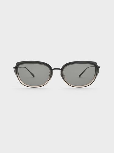 Charles & Keith - Metallic Rim Geometric-Frame Sunglasses - Charles & Keith - Modalova