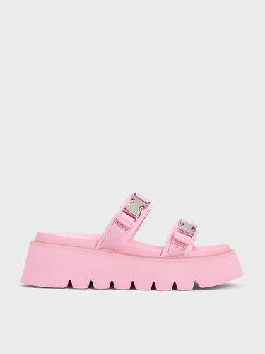 Charles & Keith - Laine Metallic-Buckle Flatform Sandals - Charles & Keith - Modalova