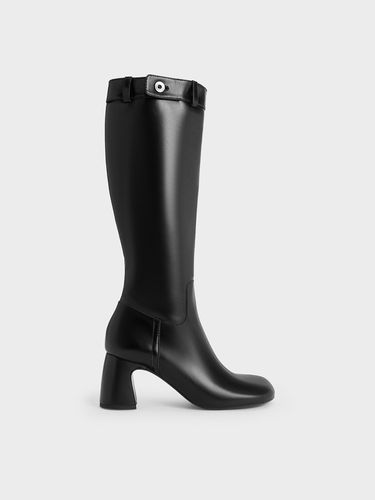 Charles & Keith - Block-Heel Knee-High Biker Boots - Charles & Keith - Modalova