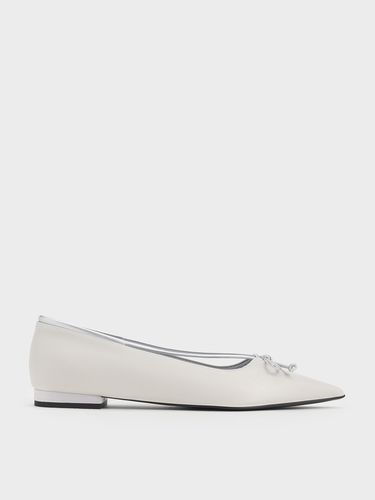 Charles & Keith - Metallic Bow Pointed-Toe Ballet Flats - Charles & Keith - Modalova