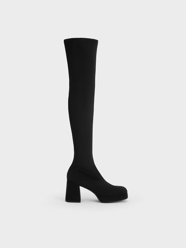 Charles & Keith - Evie Textured Platform Thigh-High Boots - Charles & Keith - Modalova