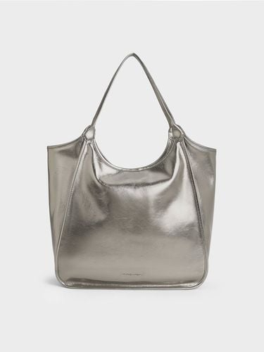 Charles & Keith - Sianna Metallic Crinkle-Effect Slouchy Tote Bag - Charles & Keith - Modalova