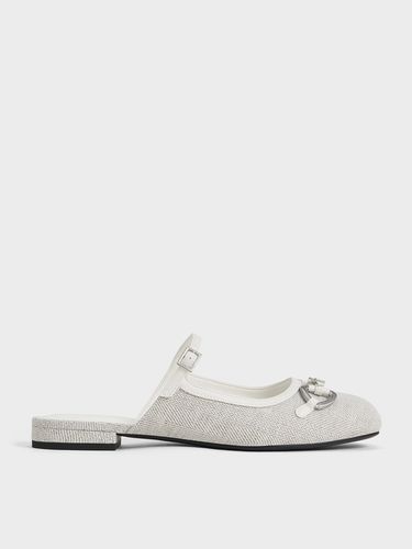 Charles & Keith - Woven Fabric Metallic-Accent Flat Mules - Charles & Keith - Modalova