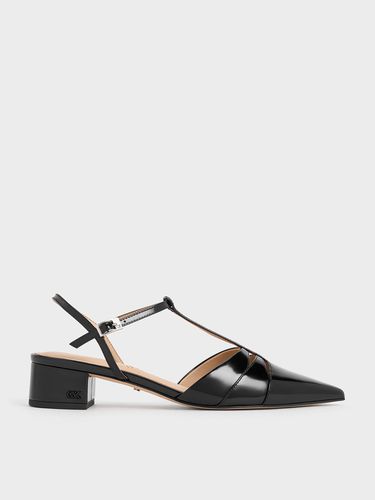 Charles & Keith - Leather T-Bar Block-Heel Pumps - Charles & Keith - Modalova