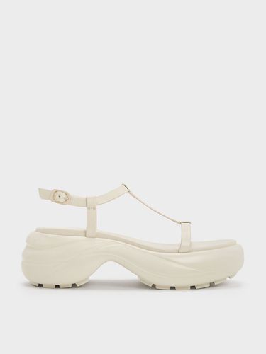 Charles & Keith - T-Bar Curved Platform Sports Sandals - Charles & Keith - Modalova