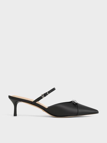 Charles & Keith - Recycled Polyester Bow Kitten-Heel Mules - Charles & Keith - Modalova