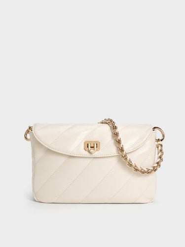 Charles & Keith - Fawn Panelled Front Flap Chain-Handle Bag - Charles & Keith - Modalova