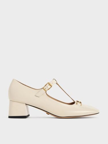 Charles & Keith - Gabine Leather T-Bar Mary Jane Pumps - Charles & Keith - Modalova