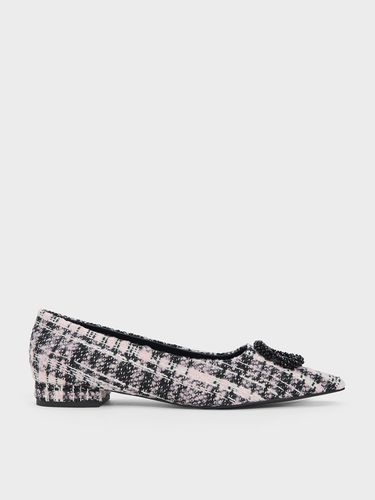 Charles & Keith - Tweed Beaded Circle Flats - Charles & Keith - Modalova