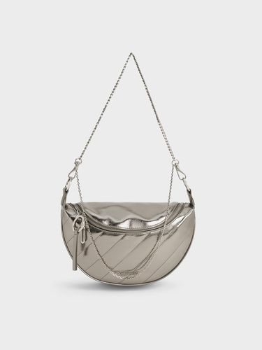 Charles & Keith - Philomena Metallic Half-Moon Crossbody Bag - Charles & Keith - Modalova