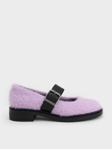 Charles & Keith - Leather Furry Mary Janes - Charles & Keith - Modalova