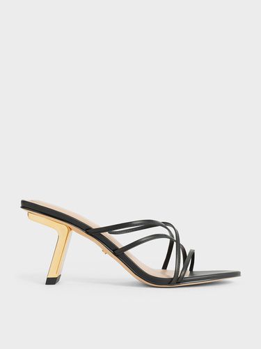 Charles & Keith - Orly Leather Strappy Slant-Heel Mules - Charles & Keith - Modalova