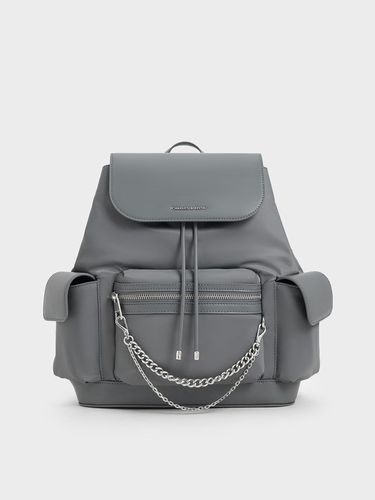 Charles & Keith - Nylon Puffy Chain-Link Backpack - Charles & Keith - Modalova