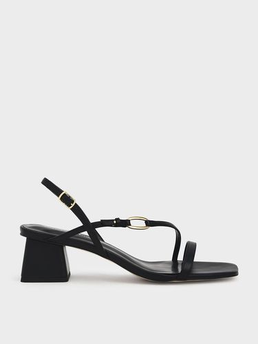 Charles & Keith - Metallic Accent Strappy Block Heel Sandals - Charles & Keith - Modalova