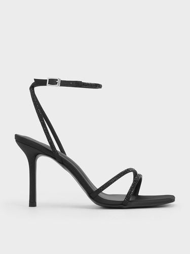 Charles & Keith - Satin Crystal-Embellished Stiletto-Heel Sandals - Charles & Keith - Modalova