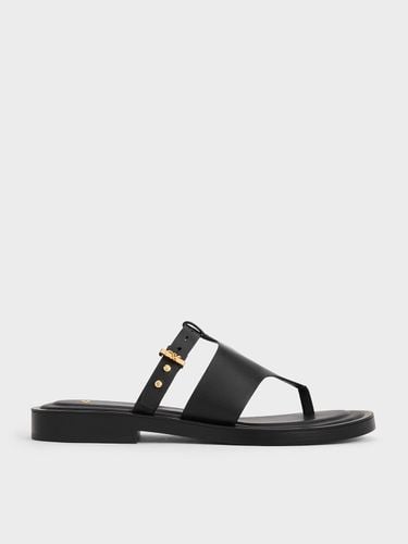 Charles & Keith - Leather Asymmetric Thong Sandals - Charles & Keith - Modalova