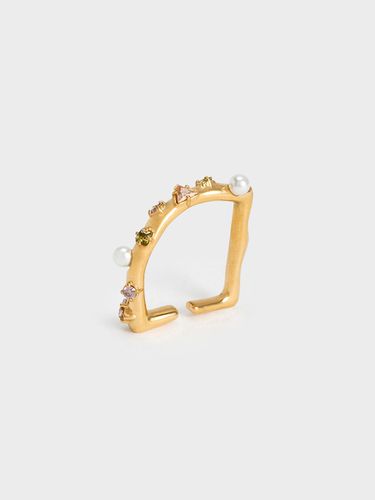 Charles & Keith - Pearl & Crystal-Embellished Ring - Charles & Keith - Modalova