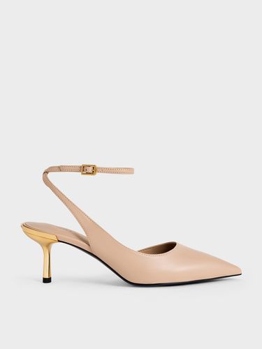 Charles & Keith - Metallic-Heel Ankle-Strap D'Orsay Pumps - Charles & Keith - Modalova