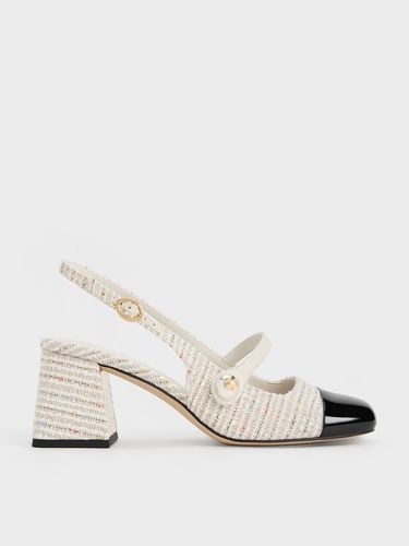 Charles & Keith - Aeryn Tweed Pearl-Embellished Slingback Pumps - Charles & Keith - Modalova