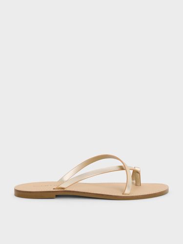 Charles & Keith - Metallic Asymmetric Strappy Toe-Ring Sandals - Charles & Keith - Modalova