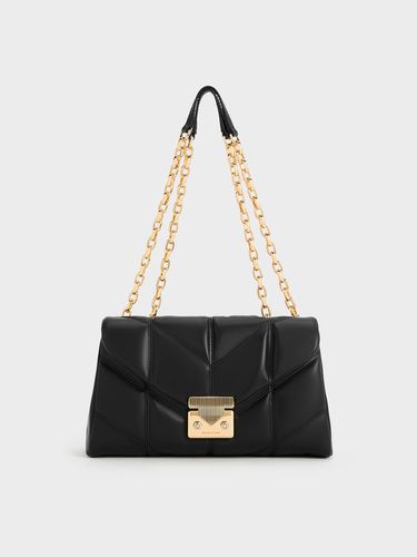 Charles & Keith - Eudora Chevron Trapeze Bag - Charles & Keith - Modalova