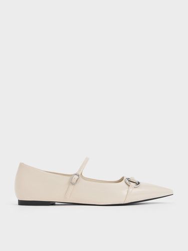 Charles & Keith - Metallic Accent Pointed-Toe Mary Janes - Charles & Keith - Modalova